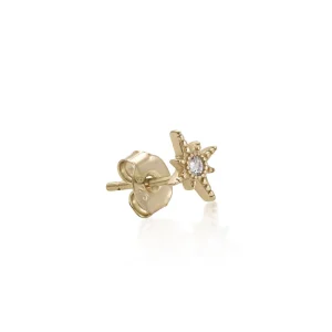 Segundo Pendiente | LINEARGENT Piercing de plata baño dorado diseño luna y ópalo