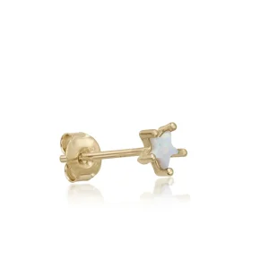 Segundo Pendiente | LINEARGENT Piercing de plata con forma de estrella y nácar