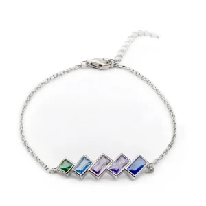 Pulseras Con Piedras | LINEARGENT Pulsera con piedras tono azul estilo geométrico