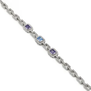 Pulseras Con Piedras | LINEARGENT Pulsera con piedras tono lavanda y azurita diseño eslabones