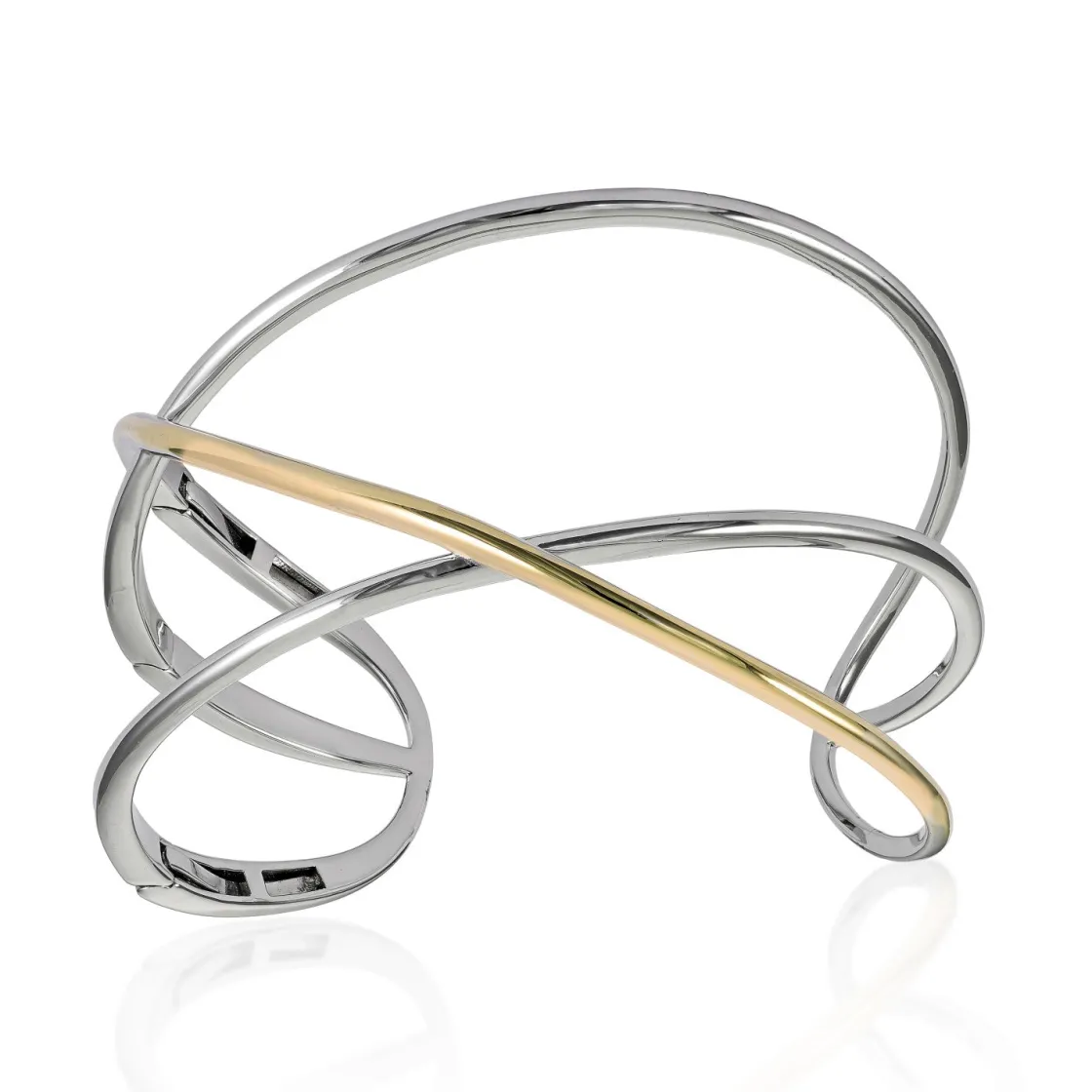 Pulseras Esclavas | LINEARGENT Pulsera esclava de plata bicolor en dorado