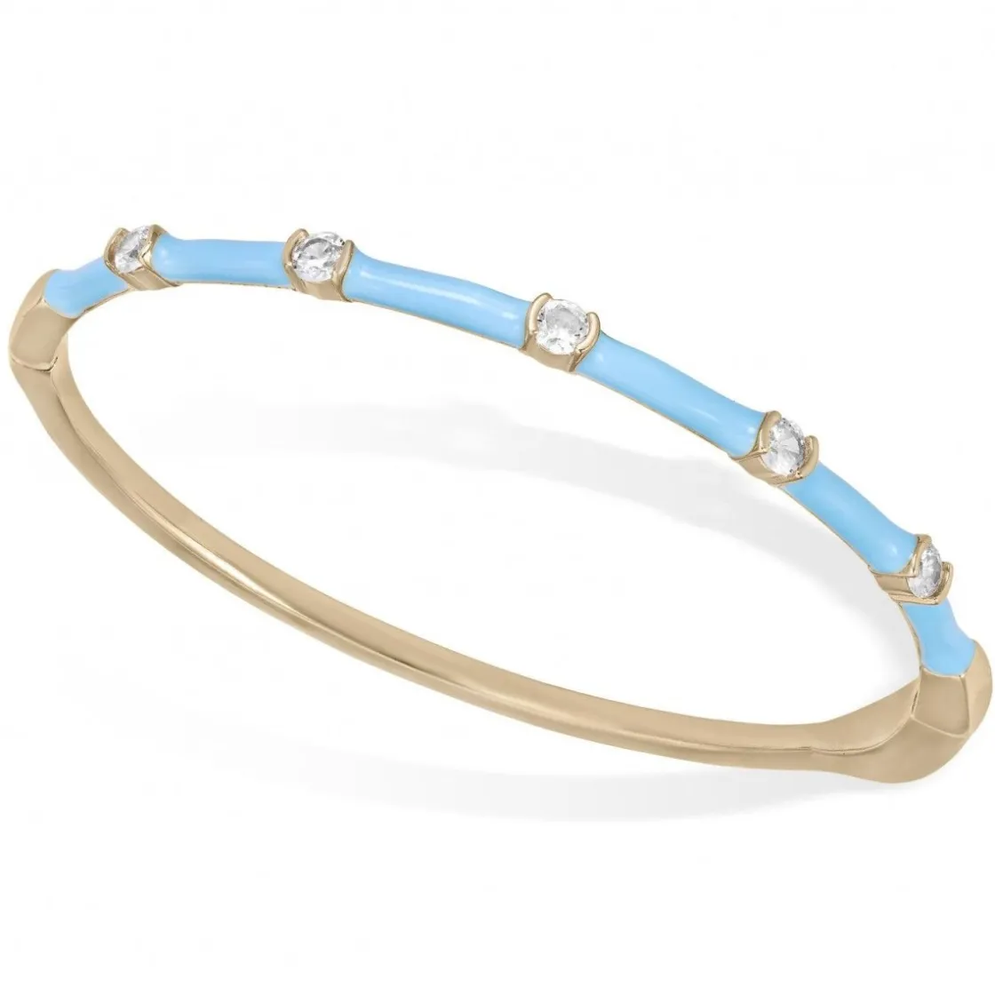 Pulseras Esclavas | LINEARGENT Pulsera esclava de plata con detalle intercalado de esmalte azul y circonita