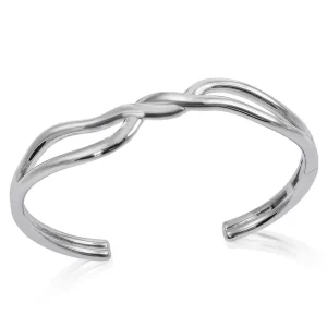 Pulseras Esclavas | LINEARGENT Pulsera esclava de plata diseño entrelazado irregular