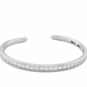 Pulseras Esclavas | LINEARGENT Pulsera esclava de plata diseño fino con circonitas