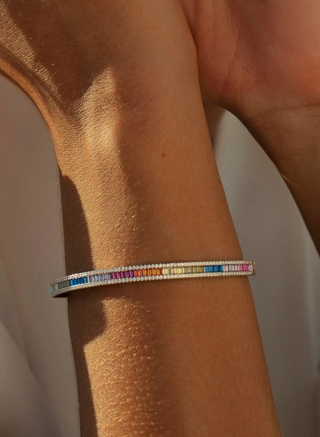 Pulseras Esclavas | LINEARGENT Pulsera esclava de plata diseño multicolor