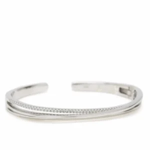 Pulseras Esclavas | LINEARGENT Pulsera esclava de plata fina con circonita