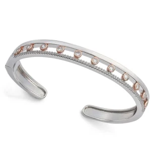 Pulseras Esclavas | LINEARGENT Pulsera esclava diseño bicolor con circonitas