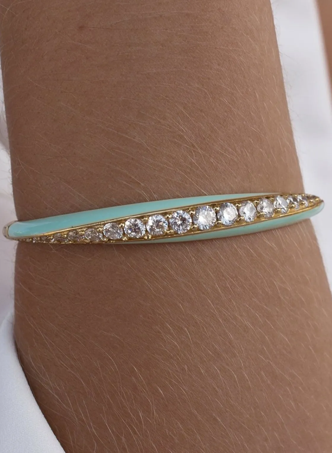 Pulseras Esclavas | LINEARGENT Pulsera esclava diseño combinado de circonitas y esmalte
