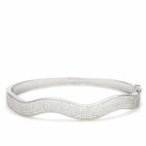 Pulseras Esclavas | LINEARGENT Pulsera esclava diseño fino ondulado y circonita