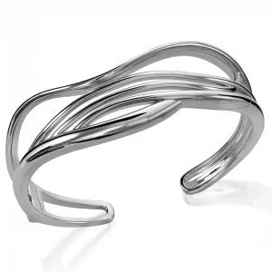 Pulseras Esclavas | LINEARGENT Pulsera esclava diseño irregular varios carriles en plata