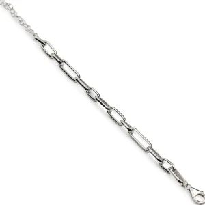 Pulsera Eslabones Plata | LINEARGENT Pulsera eslabones de plata con diseño rectangular