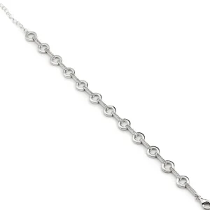 Pulsera Eslabones Plata | LINEARGENT Pulsera eslabones en forma circular y circonitas