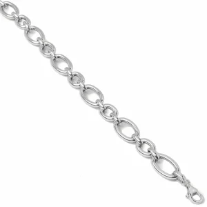 Pulsera Eslabones Plata | LINEARGENT Pulsera eslabones plata círculos tubulares y anchos