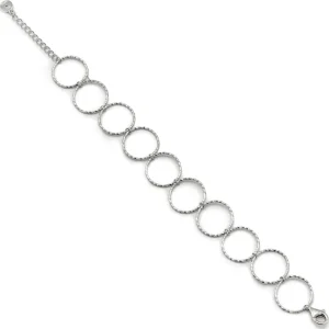 Pulsera Eslabones Plata | LINEARGENT Pulsera eslabones plata diseño aros estilo boho