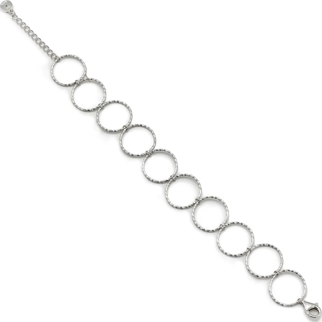 Pulsera Eslabones Plata | LINEARGENT Pulsera eslabones plata diseño aros estilo boho
