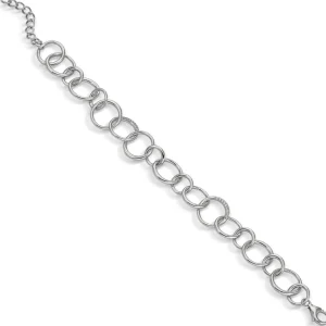 Pulsera Eslabones Plata | LINEARGENT Pulsera eslabones plata diseño circular irregular
