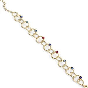 Pulseras Con Piedras | LINEARGENT Pulsera eslabones plata diseño círculos entrelazados