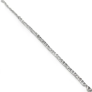 Pulsera Eslabones Plata | Pulseras Brillantes | LINEARGENT Pulsera eslabones plata diseño de cadena brillante
