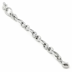 Pulsera Eslabones Plata | LINEARGENT Pulsera eslabones plata diseño de múltiples círculos irregulares