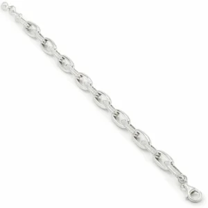 Pulsera Eslabones Plata | LINEARGENT Pulsera eslabones plata diseño liso con detalle de circonitas