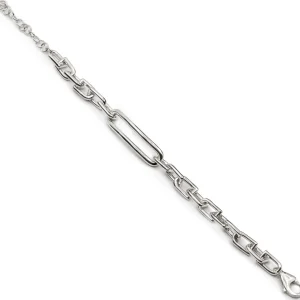 Pulsera Eslabones Plata | LINEARGENT Pulsera eslabones plata diseño rectangular desigual