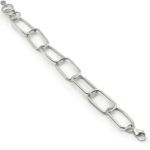 Pulsera Eslabones Plata | LINEARGENT Pulsera eslabones plata mujer diseño grande y fino
