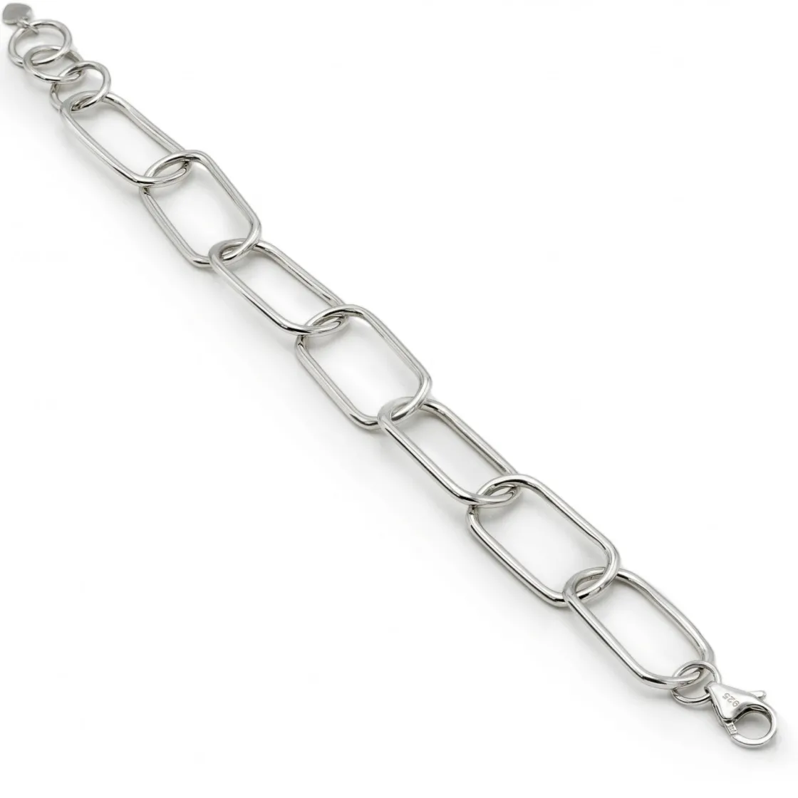 Pulsera Eslabones Plata | LINEARGENT Pulsera eslabones plata mujer diseño grande y fino