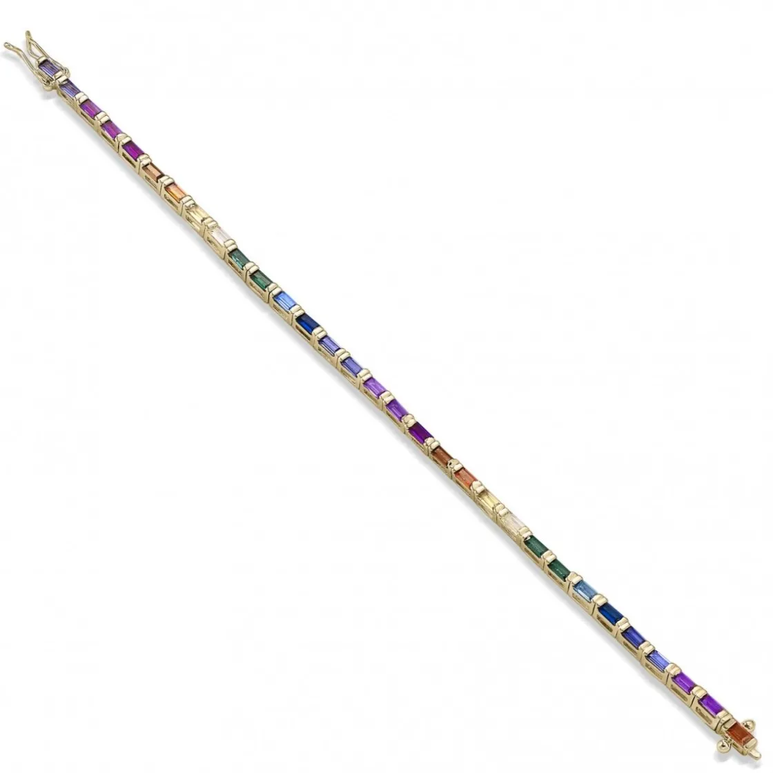 Pulseras Con Piedras | Pulseras Finas | LINEARGENT Pulsera fina de plata multicolor