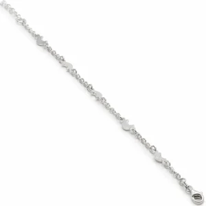 Pulseras Finas | LINEARGENT Pulsera infantil de plata diseño luna y cadena