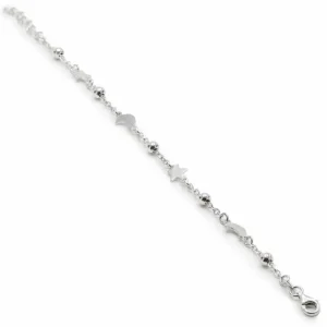 Pulseras Finas | LINEARGENT Pulsera infantil de plata motivo estrella y lunas