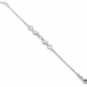 Pulseras Finas | LINEARGENT Pulsera infantil de plata motivo flor
