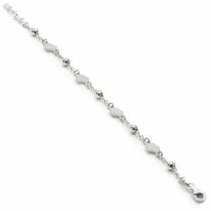 Pulseras Finas | LINEARGENT Pulsera infantil de plata motivo flores y bolas