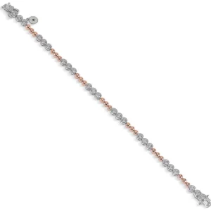 Pulseras Brillantes | Pulsera Riviere | LINEARGENT Pulsera riviere bicolor en rosa y circonita circular