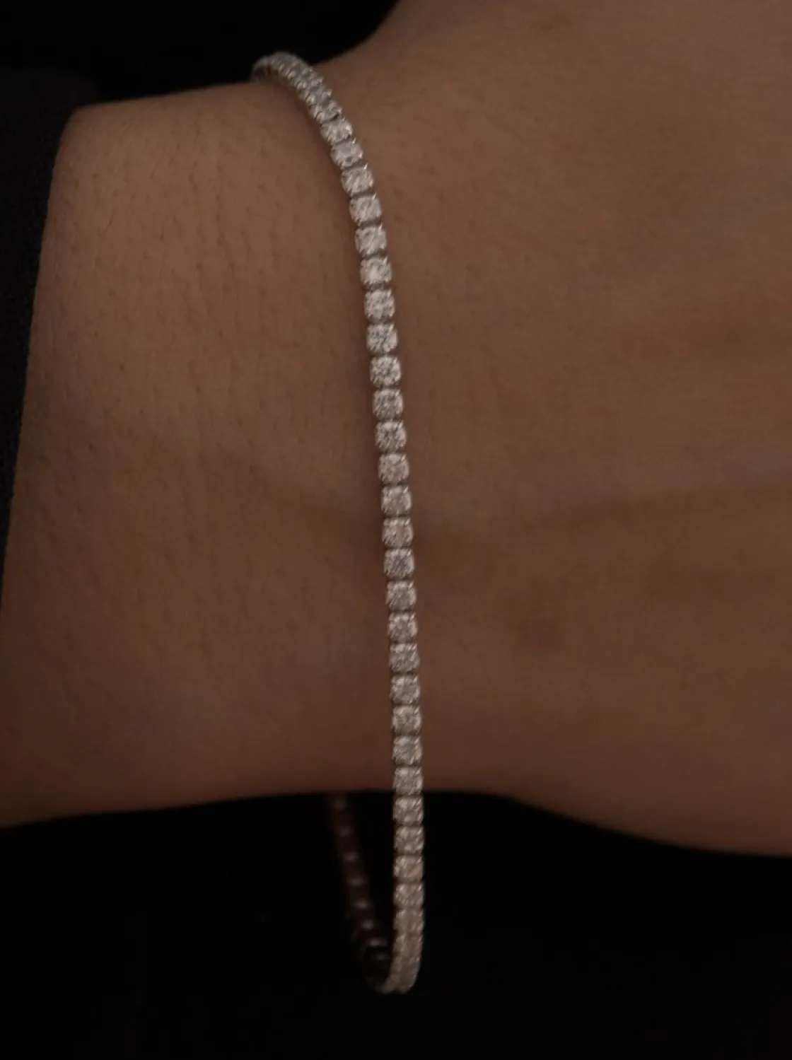 Pulsera Riviere | LINEARGENT Pulsera riviere de plata circonitas con garras