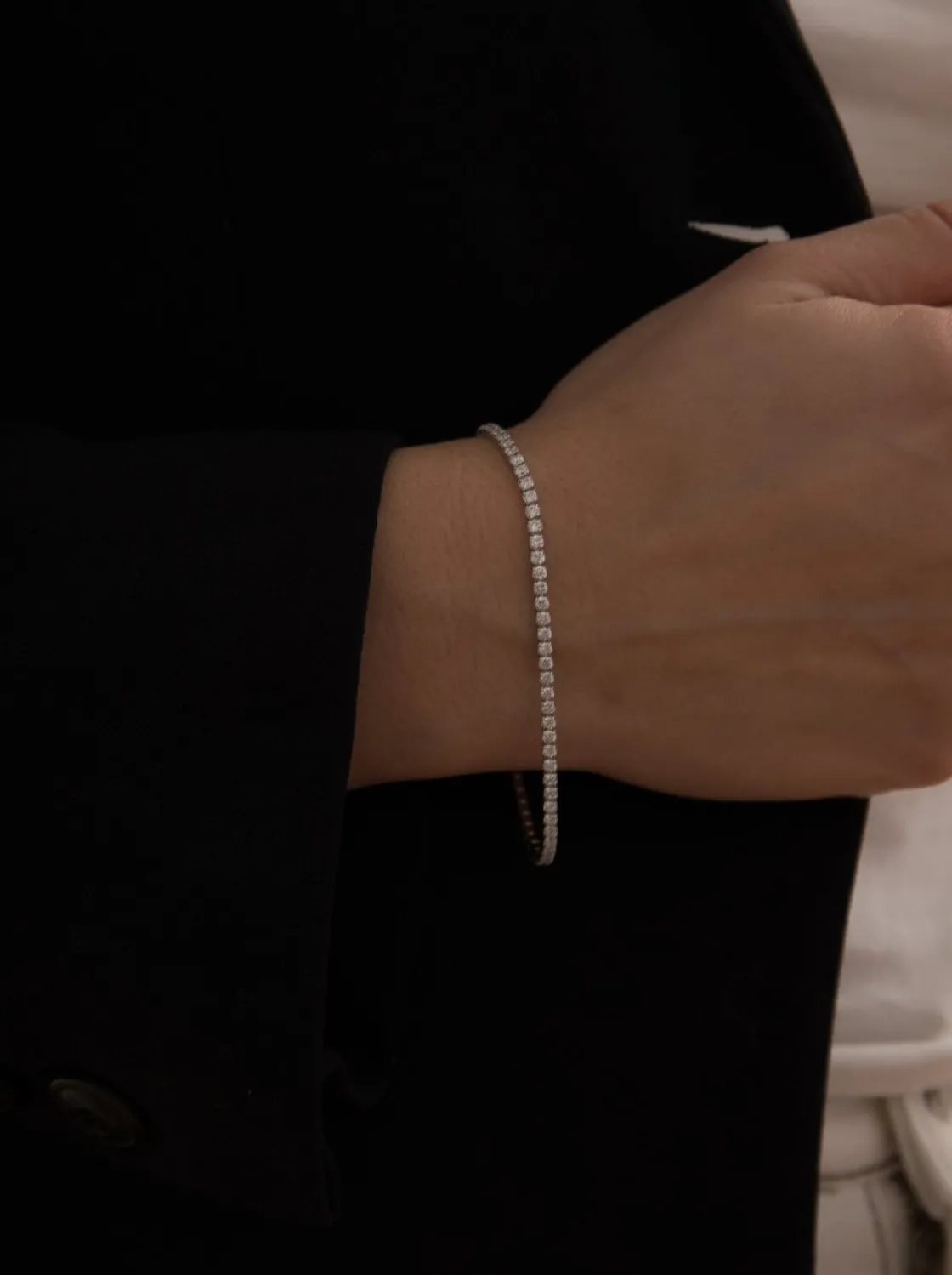 Pulsera Riviere | LINEARGENT Pulsera riviere de plata circonitas con garras