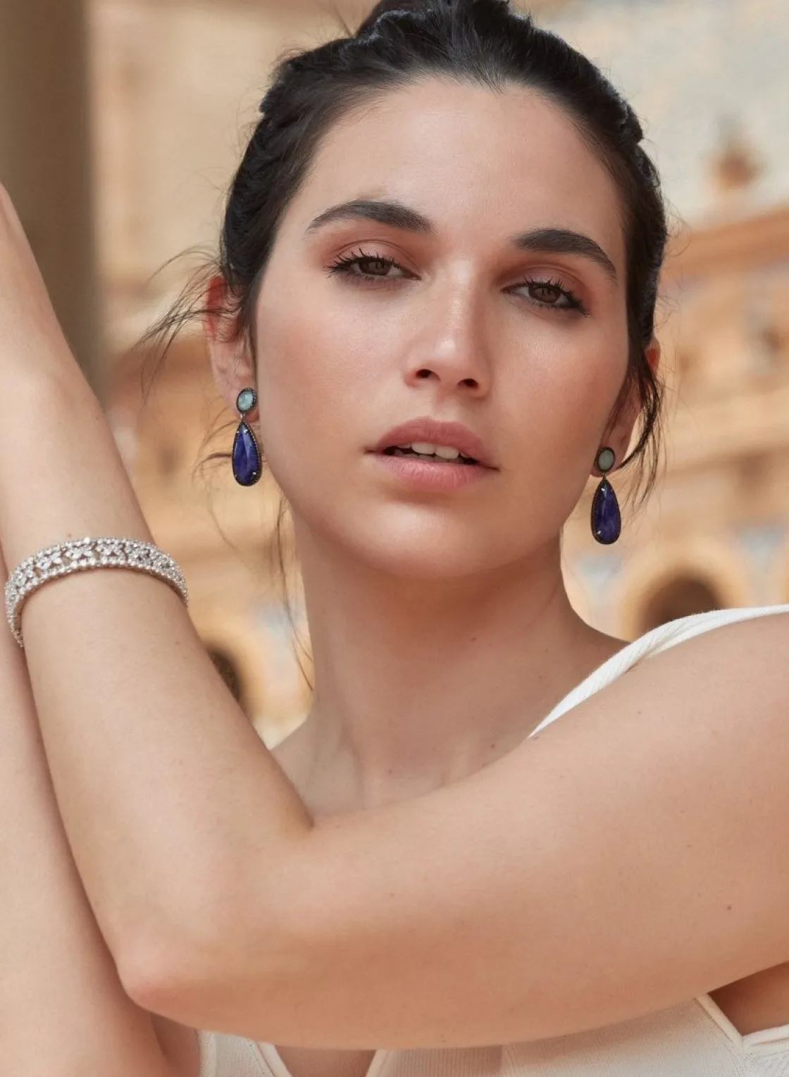 Pulseras Brillantes | LINEARGENT Pulsera riviere de plata con raíles de circonitas blancas en diferentes tallas