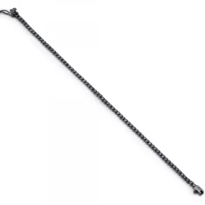 Pulsera Riviere | LINEARGENT Pulsera riviere plata circonitas negras con garras