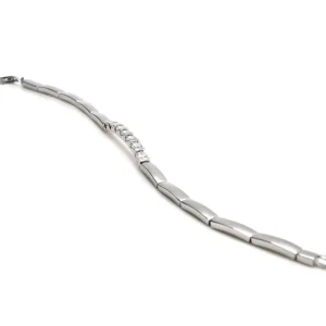Pulseras Brillantes | LINEARGENT Pulseras brillantes de plata diseño de circonita central