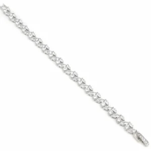 Pulseras Brillantes | LINEARGENT Pulseras brillantes de plata diseño de hojas