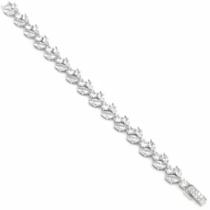 Pulseras Brillantes | LINEARGENT Pulseras brillantes de plata diseño floral