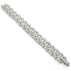 Pulseras Brillantes | LINEARGENT Pulseras brillantes de plata diseño nature con circonita
