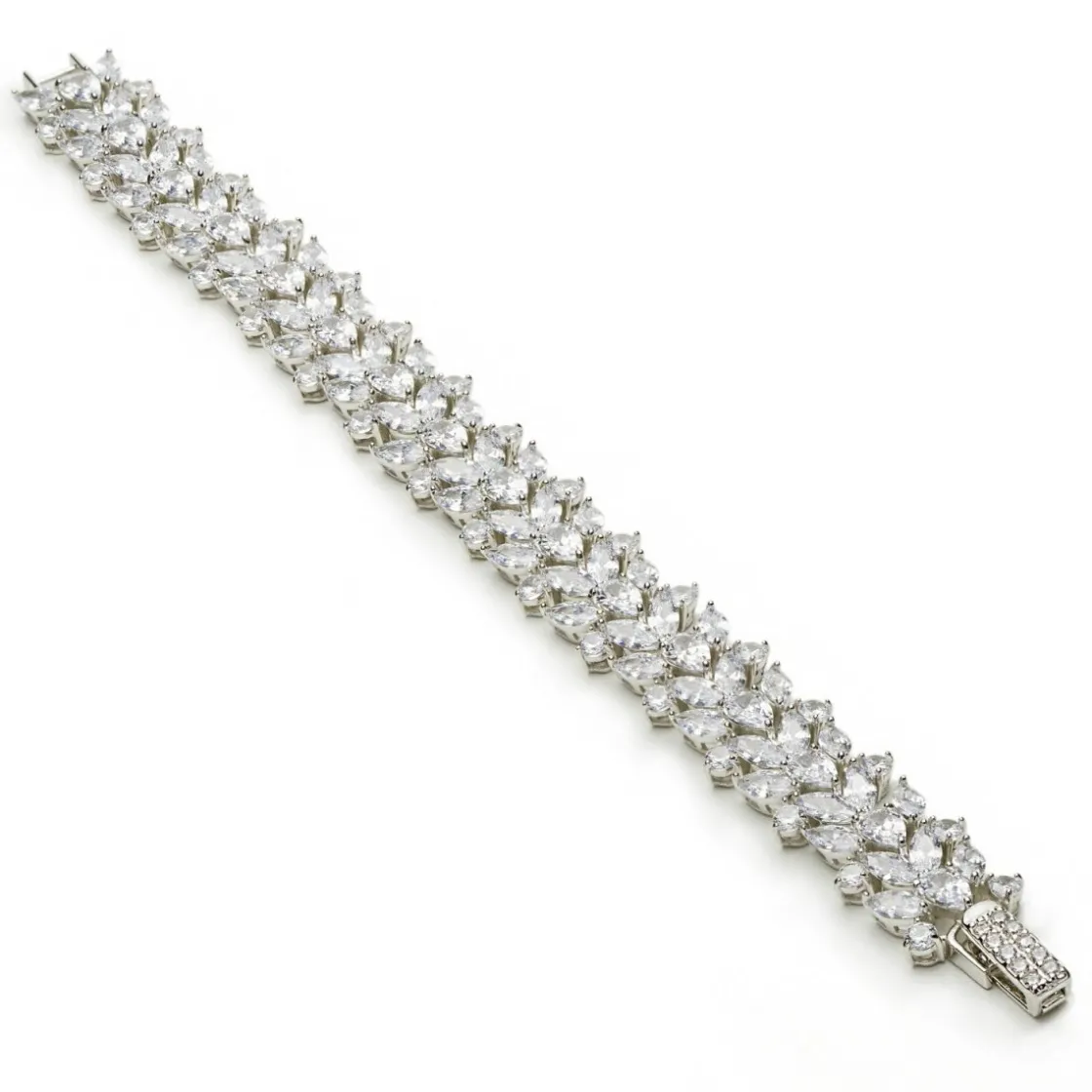 Pulseras Brillantes | LINEARGENT Pulseras brillantes de plata diseño nature con circonita