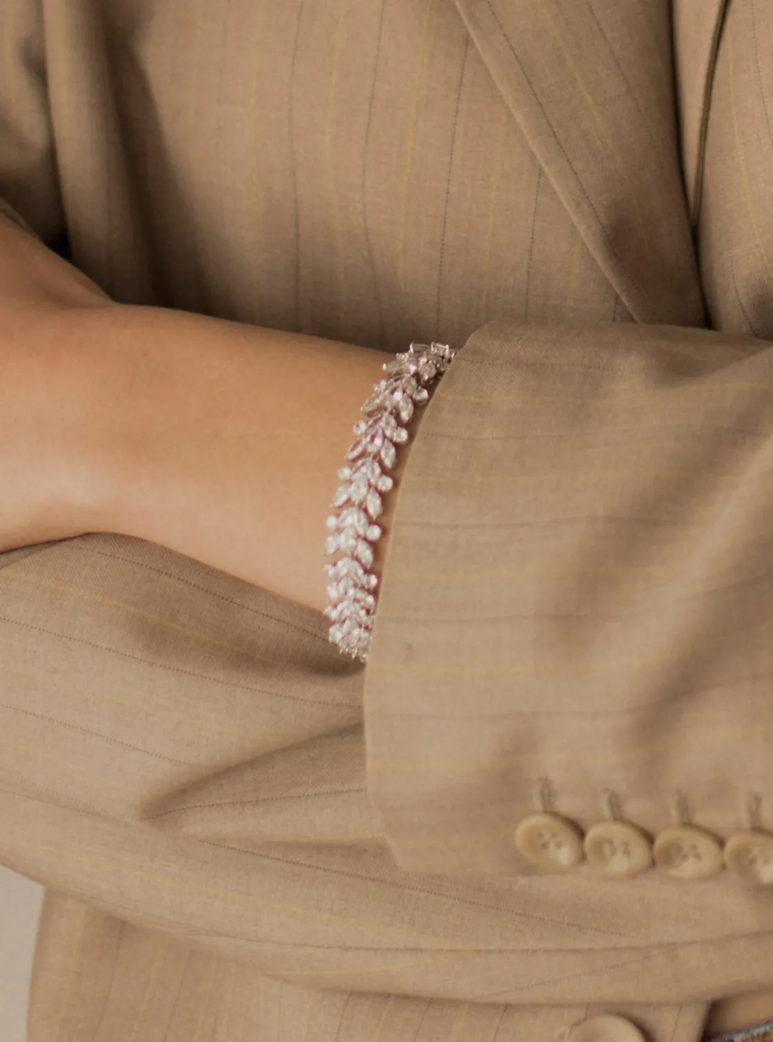 Pulseras Brillantes | LINEARGENT Pulseras brillantes de plata diseño nature con circonita