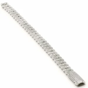 Pulseras Brillantes | LINEARGENT Pulseras brillantes en plata diseño grueso con circonita