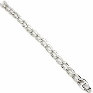 Pulsera Eslabones Plata | Pulseras Brillantes | LINEARGENT Pulseras brillantes en trenza de plata con circonitas