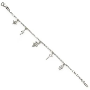 Pulseras Con Colgantes | Pulseras Finas | LINEARGENT Pulseras con colgantes diseño de multi charm