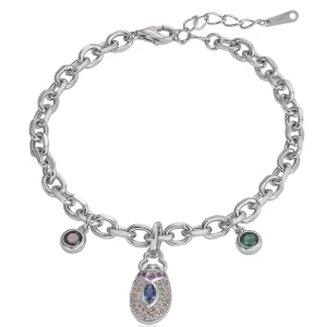 Pulseras Con Colgantes | LINEARGENT Pulseras con colgantes diseño ovalado central
