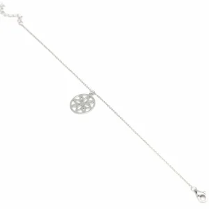 Pulseras Con Colgantes | Pulseras Finas | LINEARGENT Pulseras con colgantes plata diseño margarita circular
