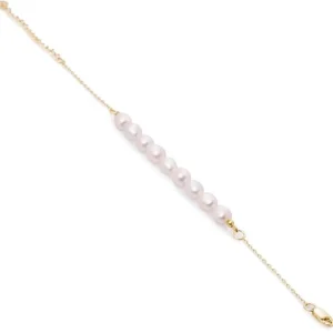 Pulseras Perlas | LINEARGENT Pulseras con perlas en plata diseño dorado