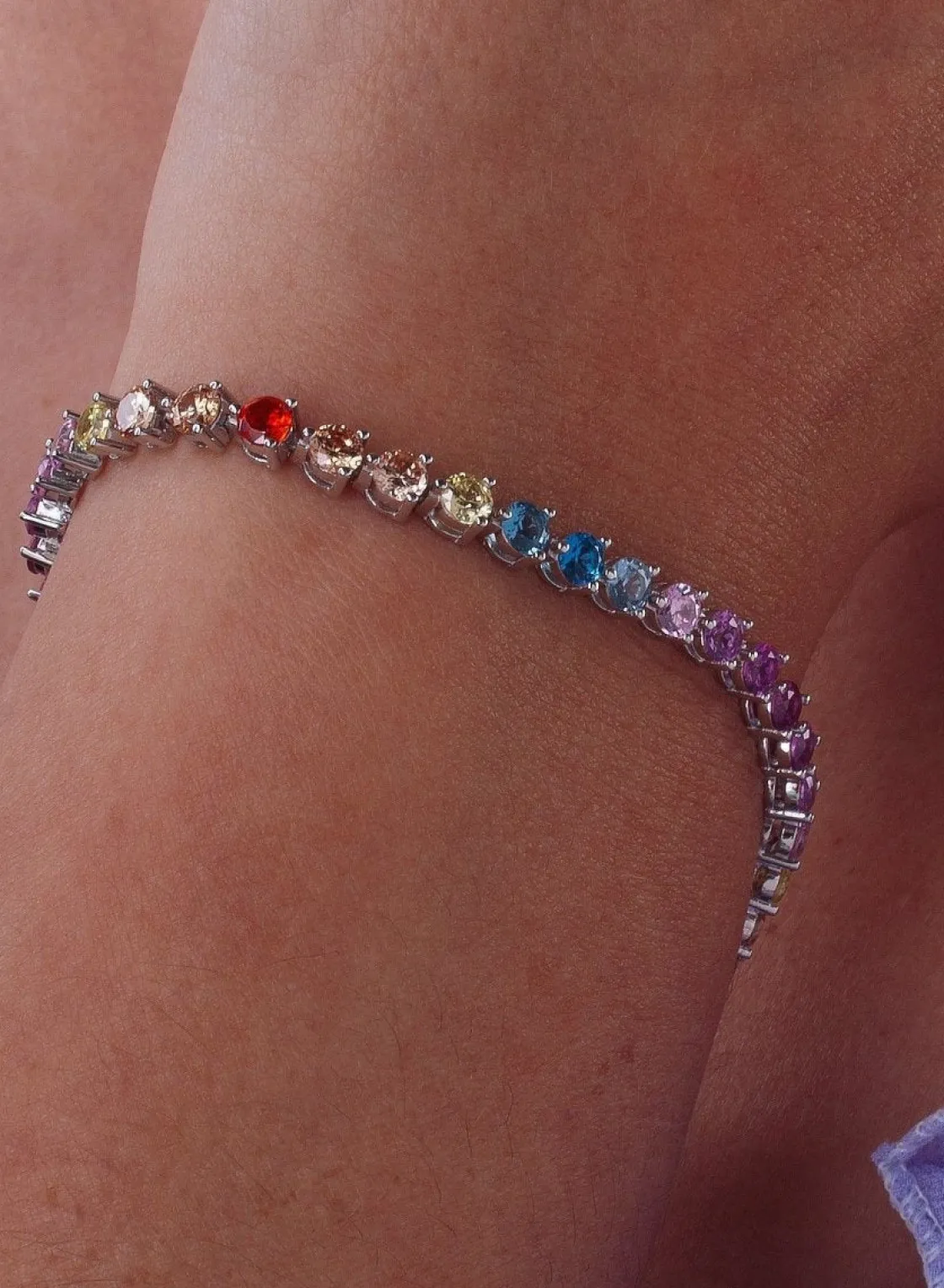 Pulseras Con Piedras | Pulsera Riviere | LINEARGENT Pulseras con piedras de colores estilo riviere